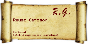 Reusz Gerzson névjegykártya